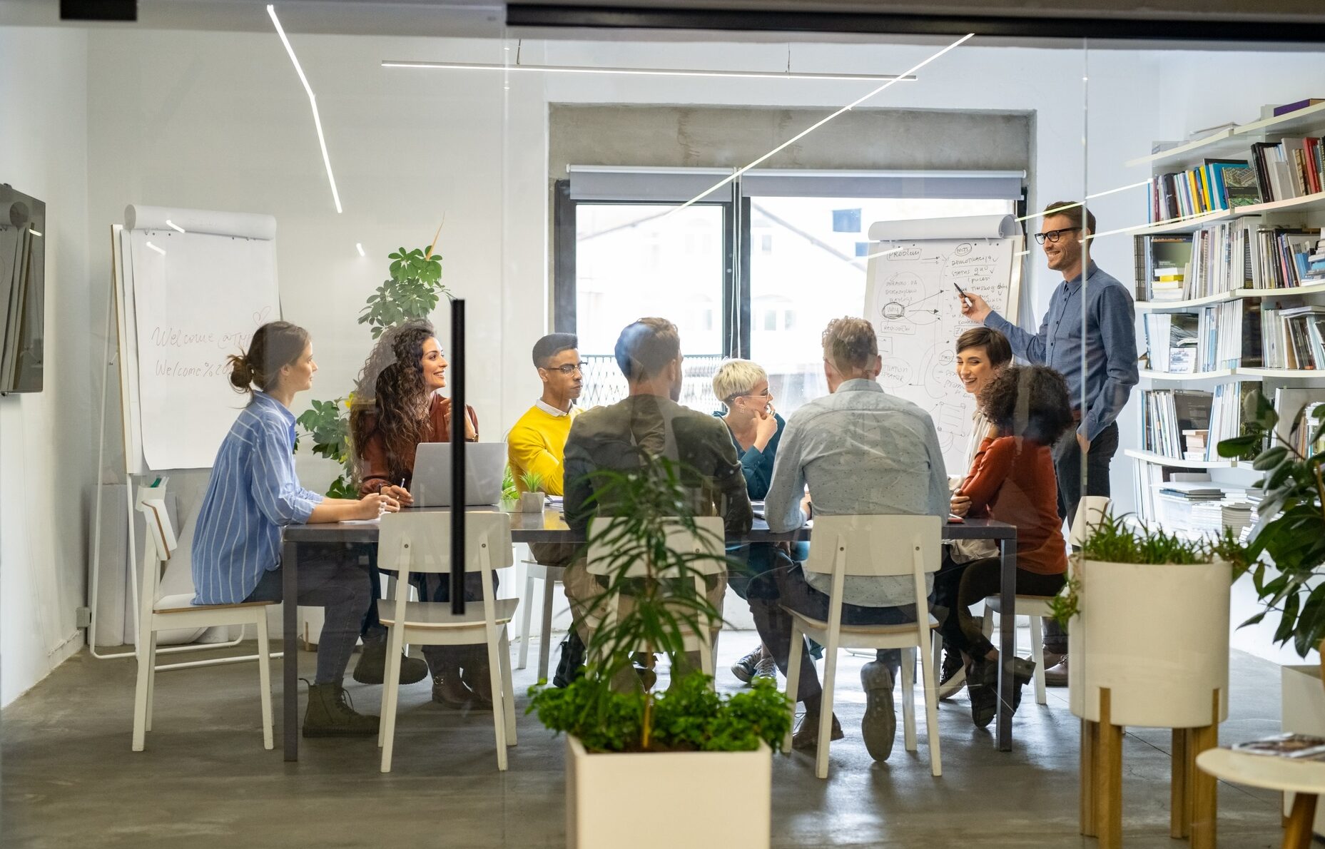 Happy casual business team in meeting